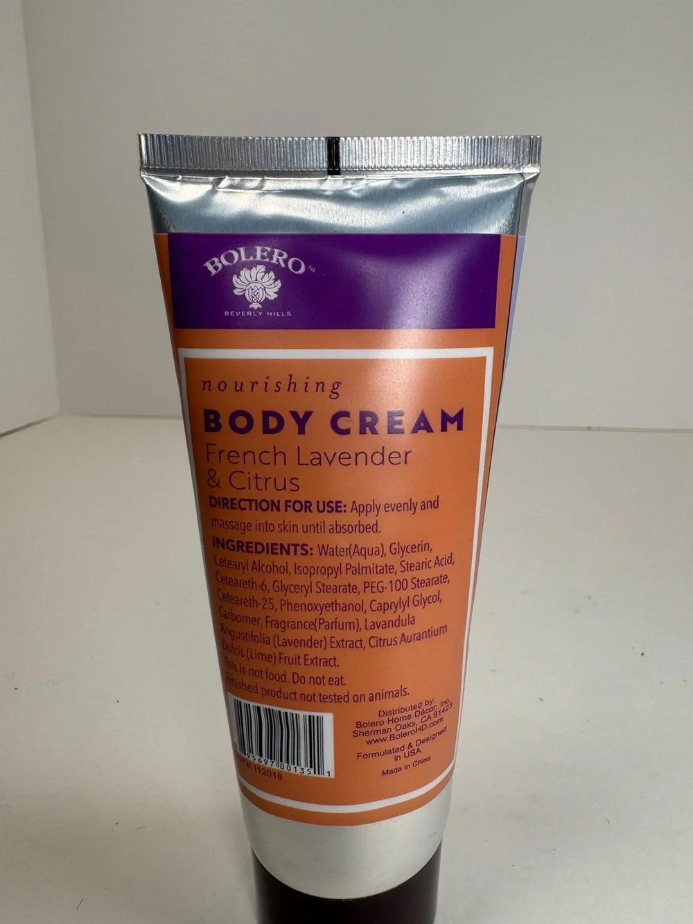 Bolero Nourishing Body Cream French Lavender Citrus All Skin Types 3.5 Fl Oz New